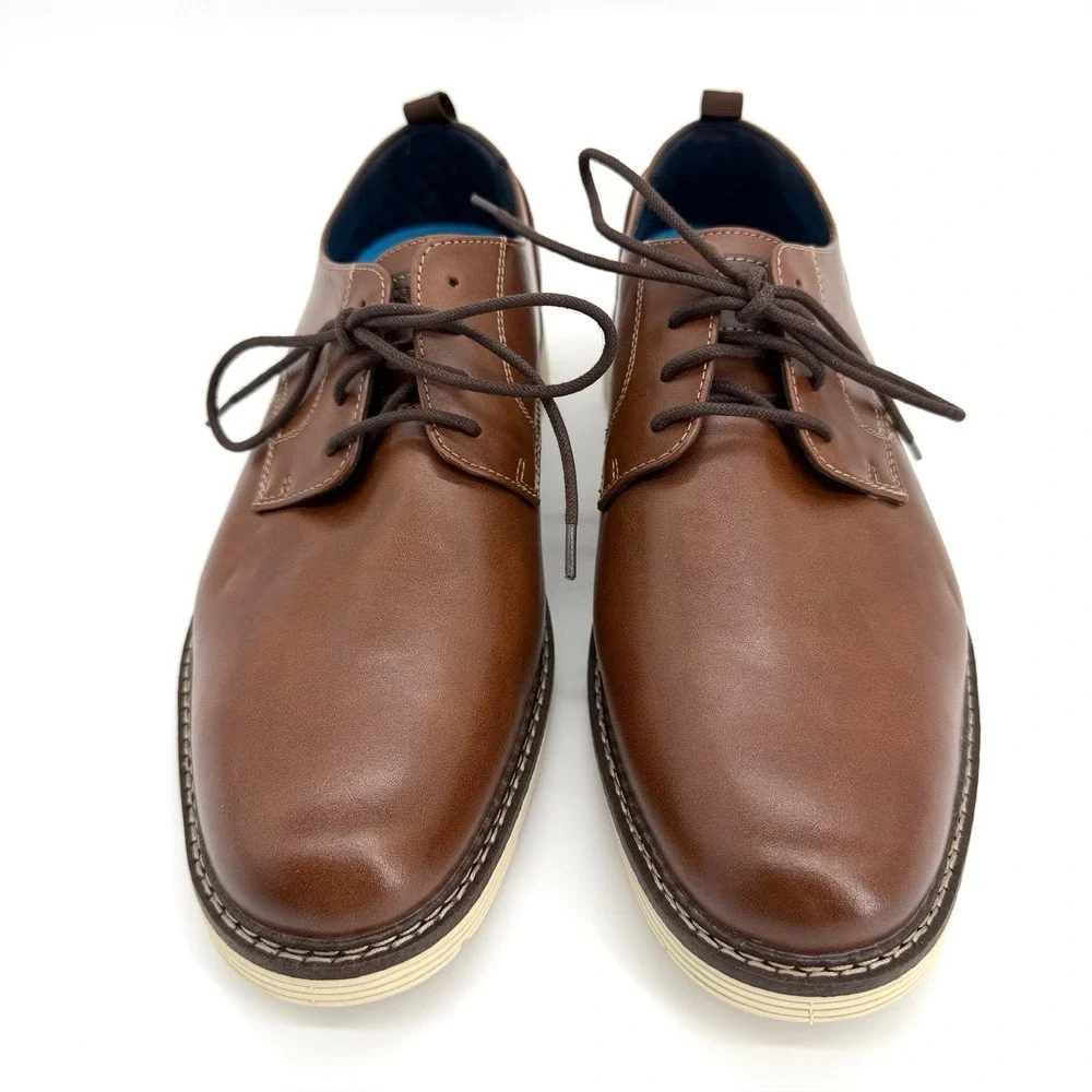 NEW Dockers Edwin Oxford Shoes Mens 12 Brown‎ Lace Up Comfort Sole New With Box